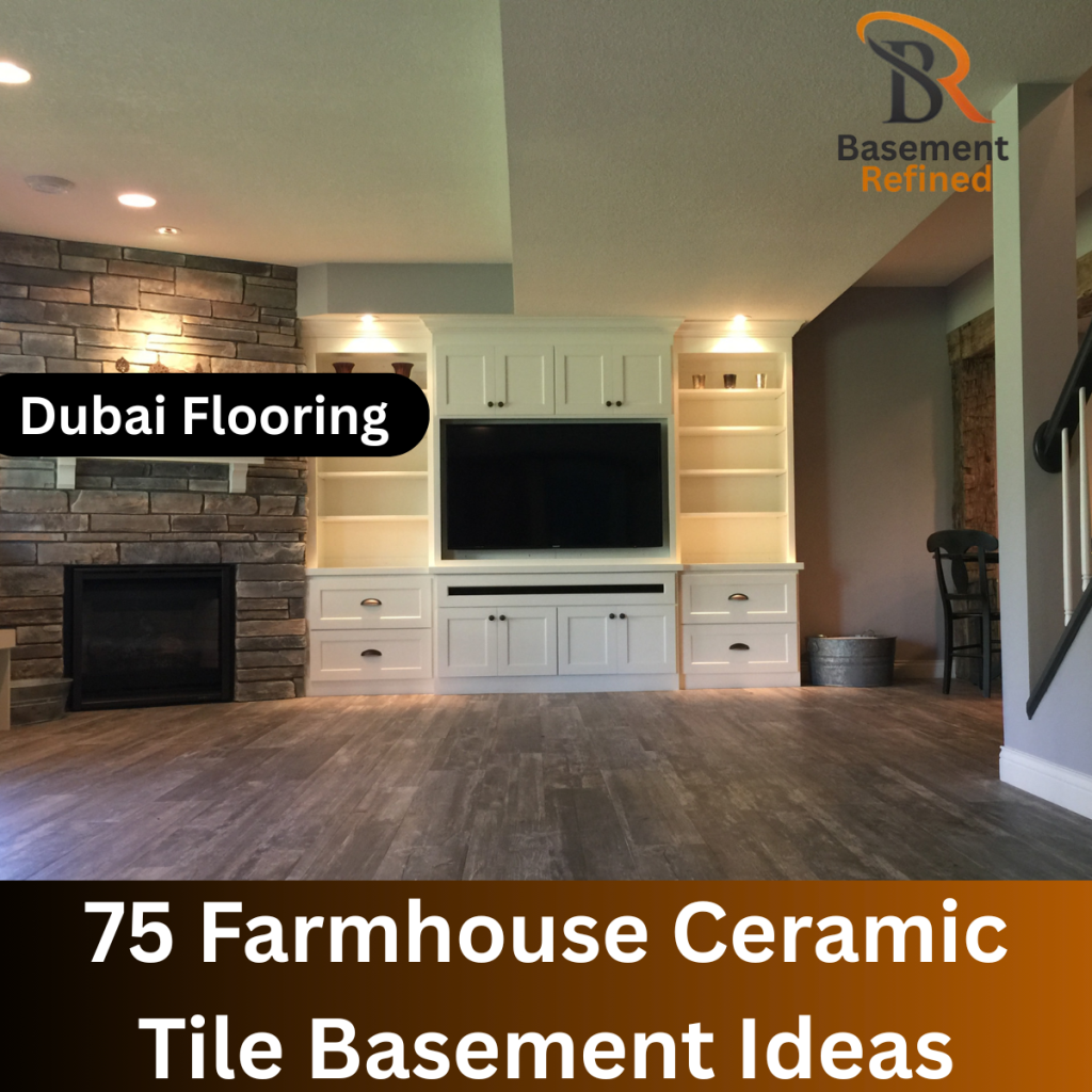 Farmhouse Ceramic Tile Basement Ideas
